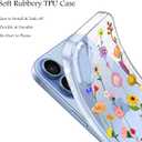 Unov Case for iPhone 17 Case Clear with Design Embossed Floral Pattern Soft TPU Bumper Slim Protective 6.3 Inch (Aesthetic Flower)