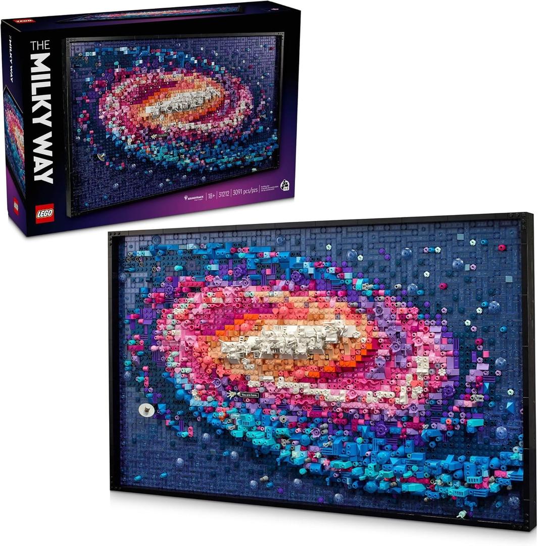 LEGO Art The Milky Way Galaxy Building Set - Space Decor DIY Kits for Adults for Bedroom Wall, Ages 18+ - Gift Ideas for Space Lovers, Men & Women - Includes Frame for Display - 31212, Taille unique