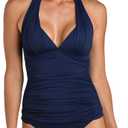 La Blanca Womens Island Goddess Halter Tankini Swimsuit Top, 12