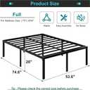 Maenizi Full Size Bed Frame No Box Spring Needed, 20 Inch Heavy Duty Metal Platform Bed Frame Full Support Up to 3000 lbs, Easy Assembly, Noise Free, Black