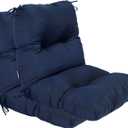 Outdoor Chair Cushions, Fade Resistant Replacement Tufted Cushion for Patio Dining Chair, Set of 2 Navy Blue