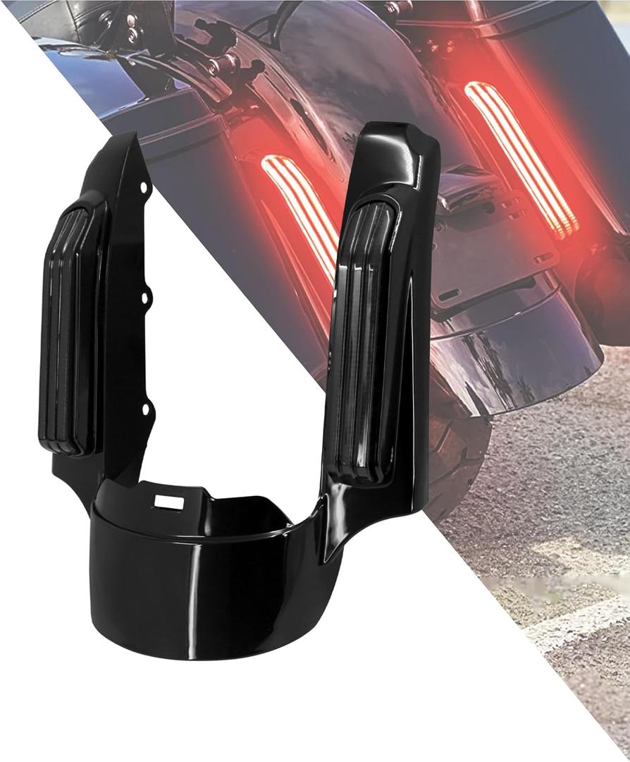 HDBUBALUS Motorcycle Rear Fender Fascia LED Light Fit for Harley Touring Road Glide Street Electra Glide Road King Ultra Limited 2014-2025 Smoke Lens