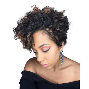 QUEENTAS 6 pack 10 inch Short Crochet Hair for Black Women African Jamaican Bounce Curly Crochet Braids Brown Synthetic Hair Extension Passion Twist Jerry Wand Curl(8mm)(Natural Black/Brown)