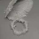 CLONG Angel Costume Wings and Halo White Wings for Girls Kids Women Halloween (Medium)