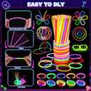 470psc Glow in the Dark Party Supplies for Adults Birthdays,Light Up Party Favors with 200 Glow Sticks Bulk,DIY Glow Necklaces Glasses Bracelets Headband, Christmas Neon Party Supplies