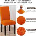 Sufdari Dining Chair Covers,Kitchen Chair Cover,Parsons Chair Slipcover,Spandex Chair Protectors for Dining Room Stretch Chairs Cover Set of 4 -Orange