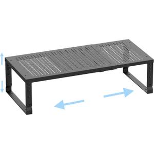 Expandable Adjustable Stackable Kitchen Organizer,Pantry Storage Shelves Racks,for cabinets Shelf, Kitchens, countertops, bathrooms,RV(1Pack/Black,Medium)