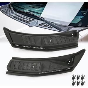 Windshield Wiper Cowl Cover Panel Grille Compatible with 2015-2020 Ford F150, Left & Right Side Front Insert Panel with Clip, Replaces# FL3Z15022A69B (Without Nozzles Hoses)