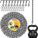 260inch Black Metal Hanging Chains with Hanging Basket Hooks Set for Planters,Birdcage,Birds Feeder,Grow Lights,Lanterns,Billboards,Wind Chime and Ornaments,Chain Hooks DIY,Black