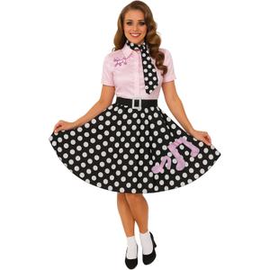 fun shack 50s Sock Hop Costume Outfit for Women, Poodle Skirt Dress, Retro Dance Attire, Vintage Style Costume (X-Large)