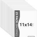 Somime 25 Pack Backing Boards Only - 11x14 Uncut White Mats Matboards, Acid Free Backerboards for Art Prints, Ideal for Photos/Pictures/Prints/Frames/Arts