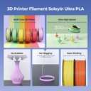 Soleyin PLA Filament 1.75mm, Neatly Wound 3D Printer Filament 1kg Spool (2.2lbs), High-Speed Printing, Dimensional Accuracy ±0.02mm, Strong Toughness No Warping, Fit Most FDM 3D Printers,Black