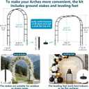 Thickened Rustproof Garden Arch Metal Trellis for Climbing Plants Outdoor, Wedding Arch Garden Arbor Frame Archway 4.9 x8.1 or 7.9 x6.7Ft Flower Arches for Bridal Party Decoration (Black)
