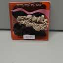 Silk Hair Ties 3 Pack 6A 100% Mulberry Silk Scrunchies 22 Momme Small Sleep Ties and No Damage No Crease for Women Girls Curly Thick Thin Hair, Sample Fabric Provided (Black*2 & Ligh brown)