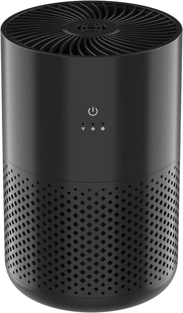 HEPA Filter Air Purifiers For Home Large Bedroom-20db Quiet Air Purifier For Allergies, Smoke, Pet Dander, Odor, Dust, Pollen, Up To 1100 Sqft, True HEPA Air Purifiers For Home Office (BLACK)