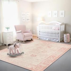 Istana 8x10 Area Rug - Pink 8x10 Rugs for Living Room - Foldable Rugs for Bedroom - Stain Resistant Washable Rug - Eco-Friendly Area Rugs - Easy to Clean Living Room Rug