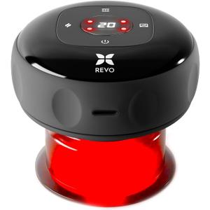 REVO The Original 4in1 Smart Cupping Therapy Massager, Red Light Therapy for Targeted Pain Relief, Knots, Aches, Muscle Soreness, Circulation & Tighter Skin, Portable Cupping Kit
