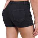 Women's Stretchy Jean Shorts Mid Waisted Twill Shorts Stretch Junior Booty Denim Shorts with Pockets Club Night (XXL)