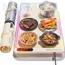 Gaiatop Warming Mat for Food with Trivet & Light, Food Warming Mats for Countertop, 6 Temp Level, 6 Timer Settings, Full-Surface Fast Heating, Portable Silicone Food Warmer for Parties Buffet (Cream)