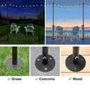 EXCELLO GLOBAL PRODUCTS Bistro String Light Poles - 4 Pack - Extends to 10 Feet - Universal Mounting Options Included with 100 ft. of G40 LED Lights (100 Lights)