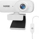 EasyCam C100 1080P FHD Webcam, 90 FOV, Noise-Canceling Mic, Privacy Cover, Plug & Play for FaceTime, Zoom, Teams, PC/Mac/Laptop - White