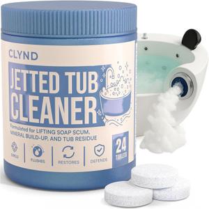 Jetted Tub Cleaner for the Jets and the Tubes 24 Tablets Hot Tub Cleaner for Jet Bathtub Heavy Duty - No Harsh Chemicals and Septic Safe - Compatible with Whirlpool, Spa, Jetted Bath
