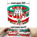 Artlunar 6 Pack Christmas Bracelets: Joy & Merry Candy-Style Stacks for Women & Teens - Perfect Christmas Gifts - Age 3 to Adult