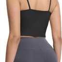 ECOPARTY Wirefree Padded Yoga Sports Bra for Women - Moisture Wicking Quick Dry Workout Crop Tank Camisole (Black, M)