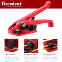 Poly Strapping Tensioner & Cutter Manual Banding Tools Windlass for 1/2" -3/4" Width Polyester Polyproplyn StrapRed-4Pack