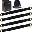 POLARBEAR Axle Tie Down Straps Heavy Duty 4-Pack 2" X 38" with Wear Pad and D-Ring 10,000 LBS Breaking Strength for Truck/Trailer/ATV/UTV/Cargo Moving Securing(Black)