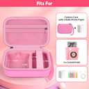 Kids Instant Print Camera Case for ESOXOFFORE Digital Video Cameras with 3 Rolls Paper Refill, Toddler Film Camera Storage Holder Bag with Mesh Pocket for Thermal Paper Accessories (Box Only) - Pink