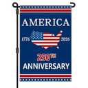 250 Anniversary USA Garden Flag, 250th Anniversary America Flag 250 Year Patriotic Banner American 4th of July Freedom Yard Sign Double-Sided Waterproof 1776-2026 Commemorative Flag 12x18 Inch