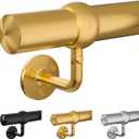 Stair Handrail Kit 4FT, Stainless Steel 304 Wall Mount Railing System, 1-11/16 Inch Pipe Secure Grab Hand Rail for Staircase Indoor House Decor Outdoor, Elegant Gold Finish- Golden