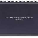 Large 5 Year Monthly Desk Calendar for Spiral Bound Flip Organizer with Tabs (9 X 11 in) Black Wood