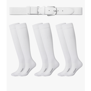 Haysandy Baseball or Softball Sock and Belt Combo Set 3 Football Baseball Socks with Softball Belt for Kids Youth Adult
