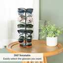 Mkono 360° Rotating Sunglasses Organizer Metal Eyeglass Holder Stand Sunglass Storage Display Eyeglasses Rack for up to 10 Pairs of Eyewear Glasses for Table Dresser Desk Countertop Bedroom, Black