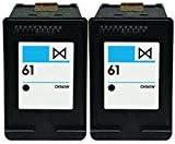 Refilled Ink Cartridge Replacement for HP 61 for Envy 4500 5530 Deskjet 1010 3050 2540 2050 Officejet 2620 Printers (2 Black)