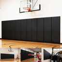Gym Wall Padding 1 Piece 2" High-Density Thick Foam Wall Protector, 23.6''x60'' Shock-Absorbing Anti-Collision Safety Pad for Basketball Court, Taekwondo, Garage, Basement, Indoor Gym (Black) (Black)