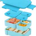 Lunch Box for Kids  BPA-Free, 3 Compartment Leak Proof Bento Box for Backpacks, Microwave & Dishwasher Safe, Food Storage Container for Work, Daycare, School & Travel (Sky Blue)