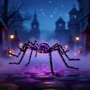 6.8Ft Giant Spider Halloween Decorations Outdoor 82" Light Up Spider with 115 LED Lights for Front Yard, Porch, Garden, Lawn, Halloween Party (Purple)
