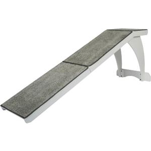PetSafe CozyUp Wooden Bed Ramp for Cats & Dogs, Furniture-Grade with High-Traction Carpet Surface, White