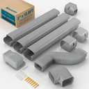 Mini Split Line Set Cover with Flexible Duct, 3" 12.5Ft, Gray