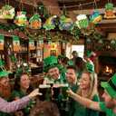 St. Patricks Hanging Ornament St. Patricks Day Decorations 24 Pcs Clover Horseshoe Tree Ornaments for Spring Lucky Irish Day