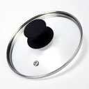 HEVSTIL Universal Lid for Pots, Pans and Skillets, 6.5inch /17cm Clear Glass Pot Lid with Heat Resistant Silicone Handle