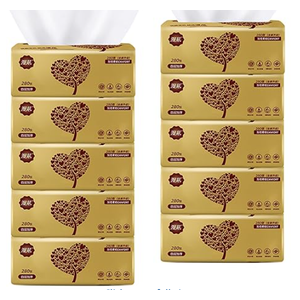 10 Packs Soft Small Facial Tissue, Disposable Facial Napkin, Wood Pulp Fiber Material NOT COTTON, Facial Towel, White Facial Paper Tissue, 4-Ply, 10 Pack, 280 Sheets per Pack, 2800 Sheet In Total