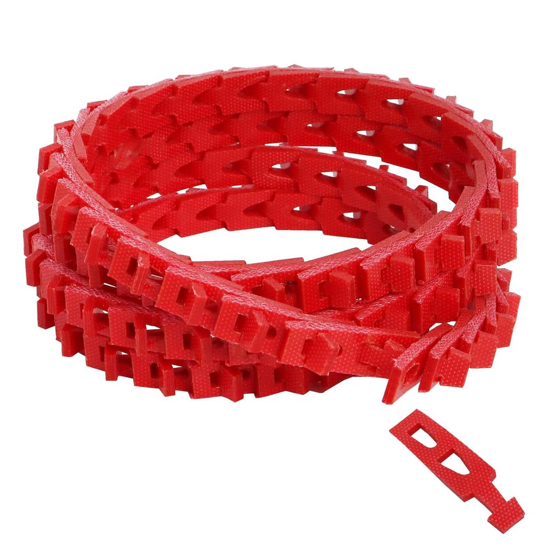 Link V Belt,10FT Power Twist V-Belt 1/2-Inch x 10 Feet A Type, Adjustable Link V Belts for Lathes, Drill Press, Table Saws and Other Woodworking Tools (Red)