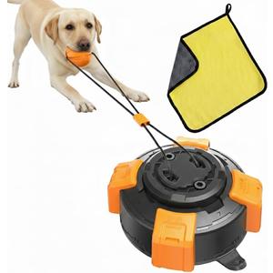 Suction Cup Dog Toy & Chew Toy for Aggressive Chewers - Interactive Tug of War Toy with Steel Rope for Large & Medium Dogs, Unbreakable Pull Toy for Mental Stimulation & Boredom Relief