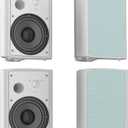 Herdio 6.5 Inches Outdoor Speakers Wired Waterproof Passive,Wall Mount Speakers with 800 Watts Powerful Bass for Home Patio Garden Covered Deck,All-Weather Durability,White(2 Pairs)