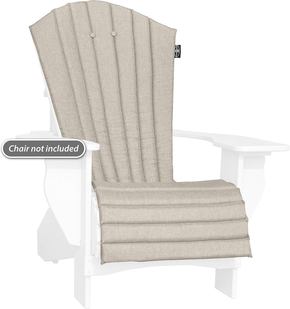 Outdoor All-Weather Patio Chair seat Cushion , Quick Drying Olefin Fabric - Adirondack Chair Cushion for Your Chair-Chair not Included (Beige Morning), 1 Count