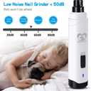 Casfuy Dog Nail Grinder Upgraded - Professional 2-Speed Electric Rechargeable Pet Nail Trimmer Painless Paws Grooming & Smoothing for Small Medium Large Dogs & Cats (White)